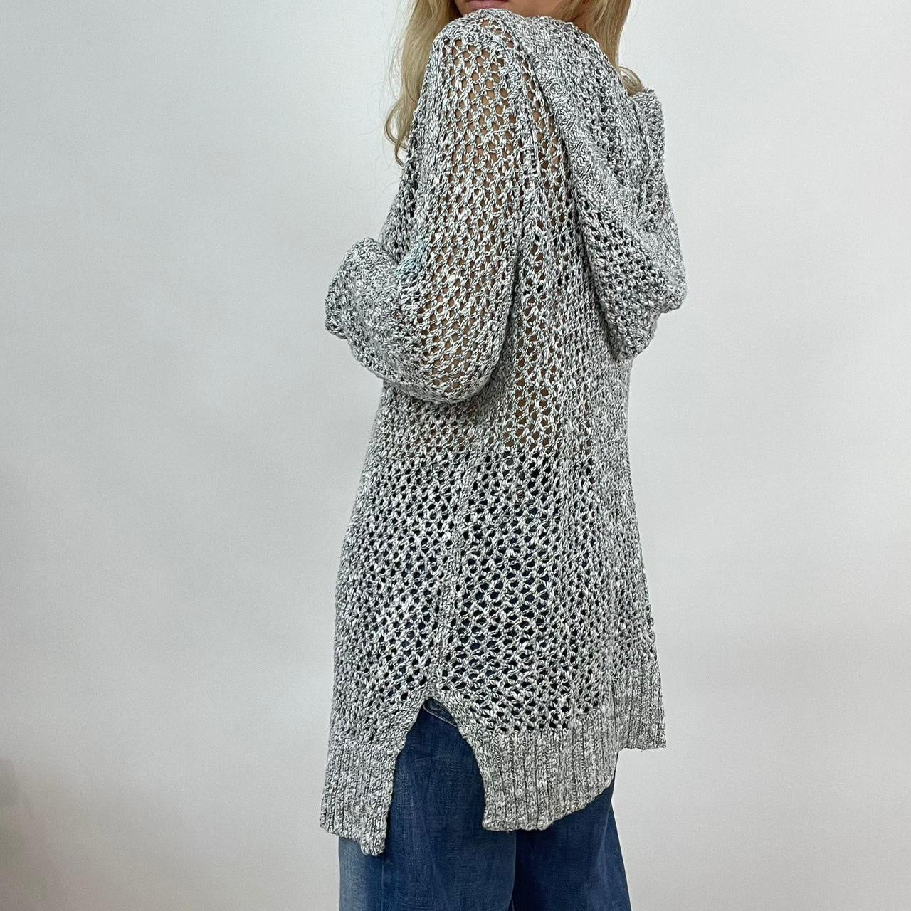 💻 COSY ERA | large grey hollister crochet knit jumper