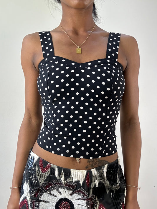 vintage edit twenty-one | small black and white polka dot top