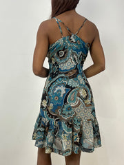 vintage edit thirty-three | small blue mesh overlay midi dress