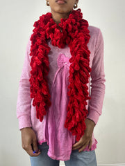winter edit | red knit tassel scarf