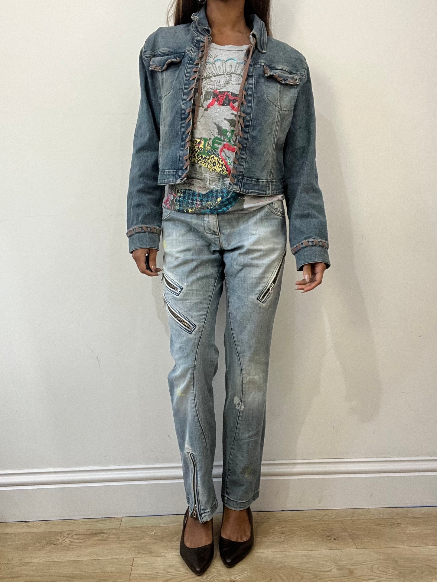 2016 edit | medium blue denim lace up jacket