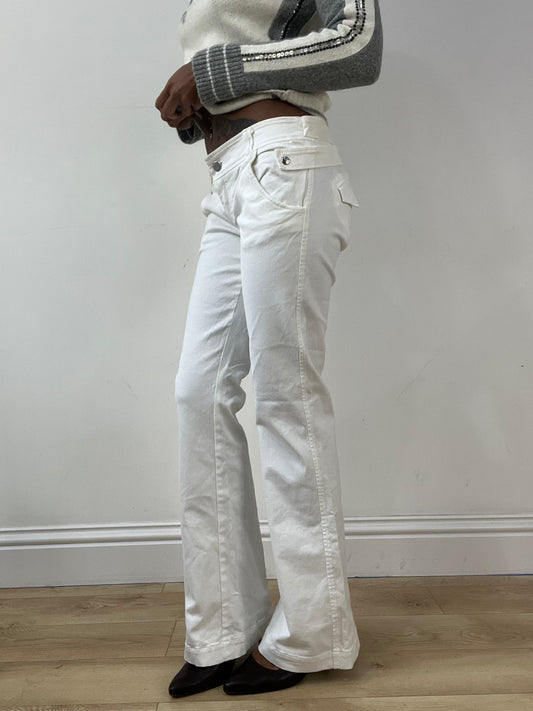 BEST PICKS | small white pinko bootcut jeans
