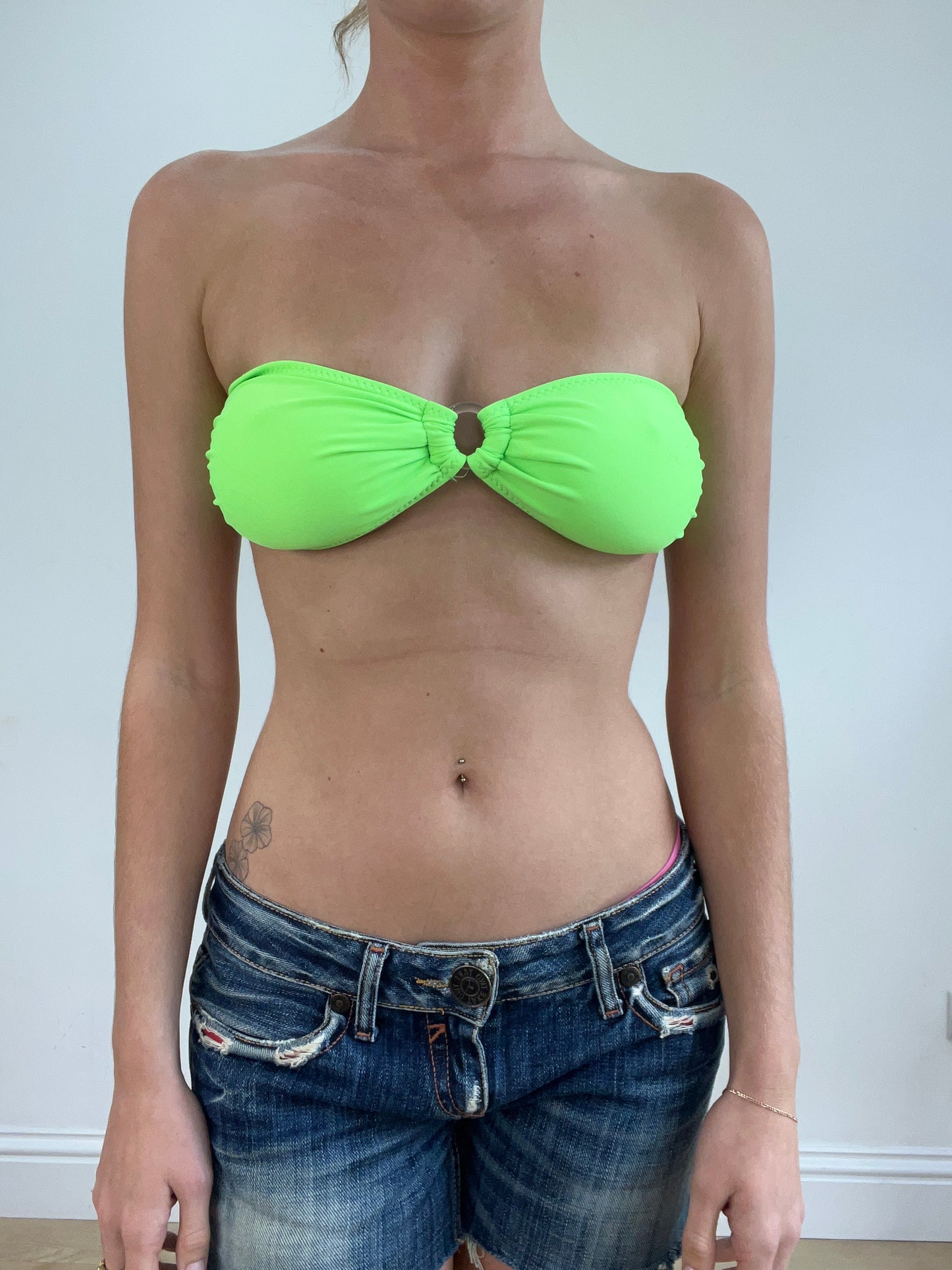 💻💚vintage edit twenty-four | small lime green bandeau bikini
