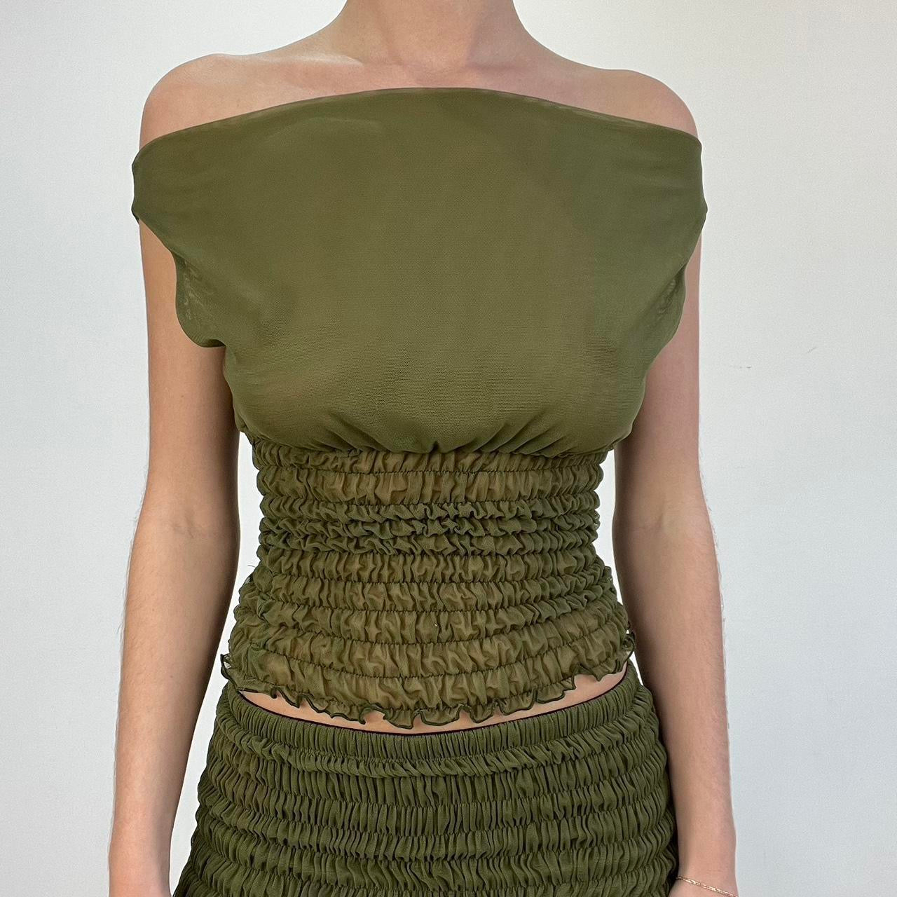 #251 SAMPLE SALE | xs khaki poppy top