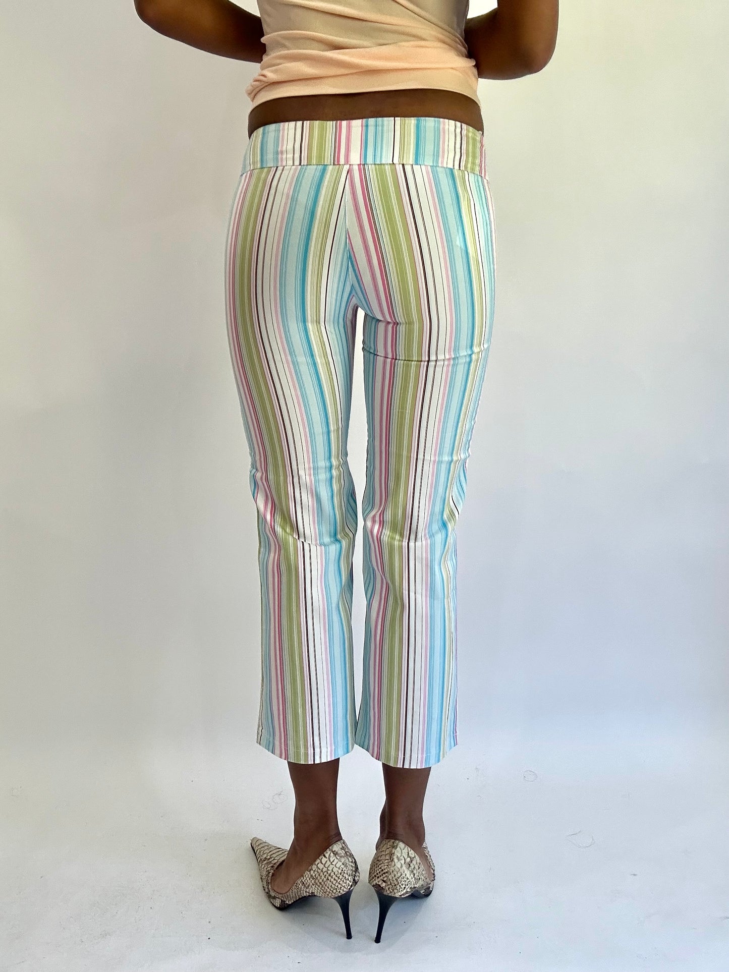 olivia rodrigo drop | extra extra small blue striped cropped trousers