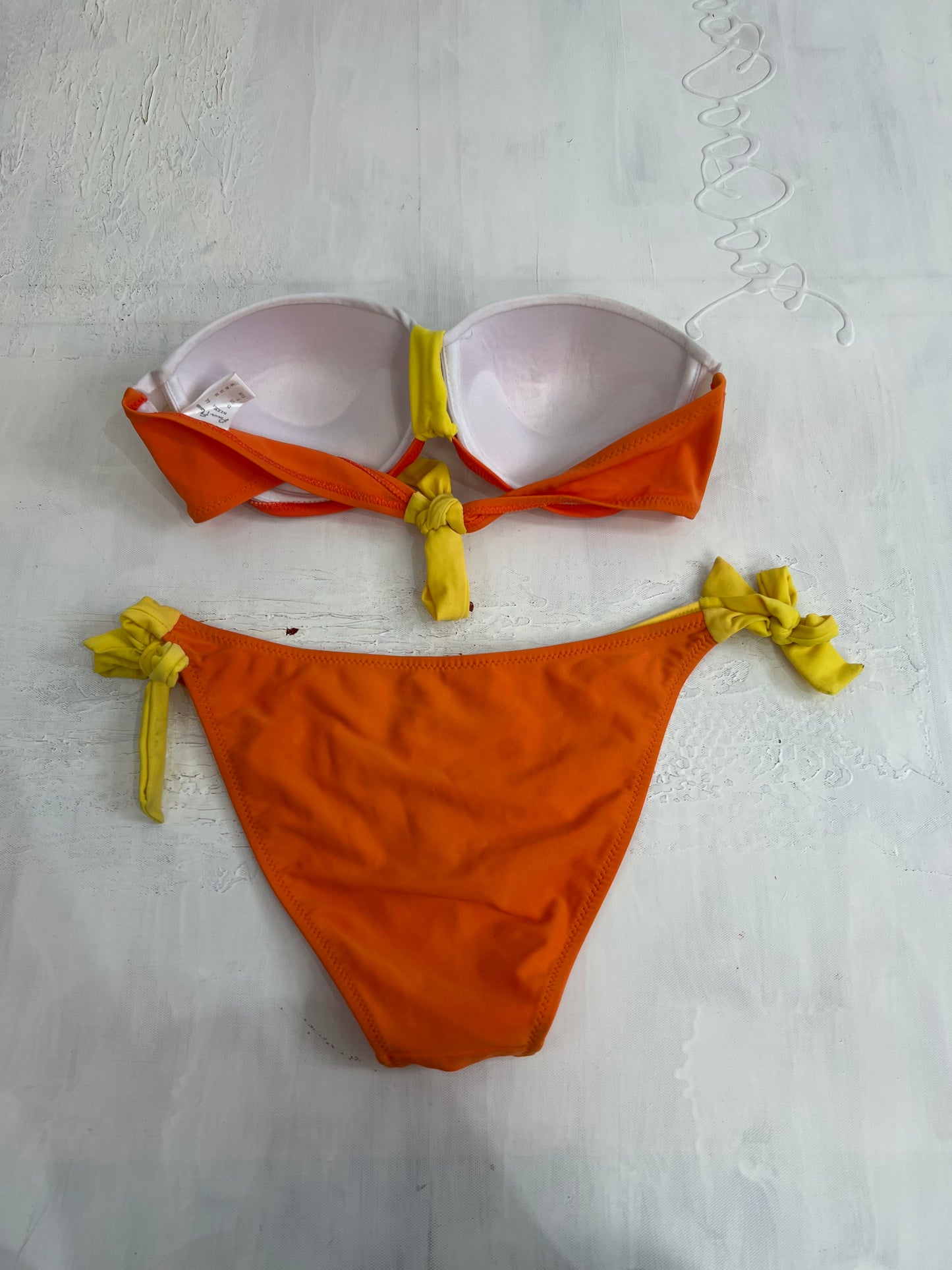 vintage edit thirty | small orange and yellow bandeau bikini set