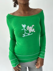 ‼️ | pequeno verde fora do ombro surf garota longas craves de mulher vestido superior