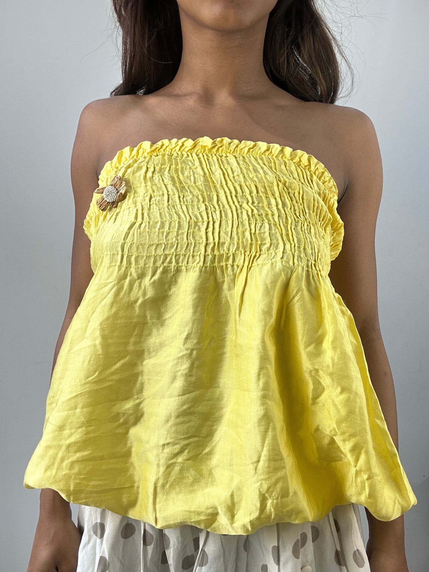 easter edit | small yellow ruched bandeau top