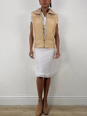 vintage edit: office siren | الوسوم المتوسط Faux Suede Gilet
