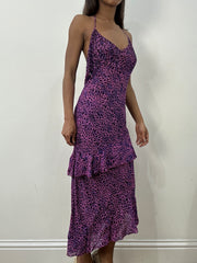 BEST PICKS | small/medium purple leopard print maxi dress