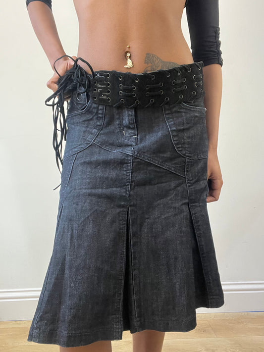 2016 edit | black suede style eyelet belt