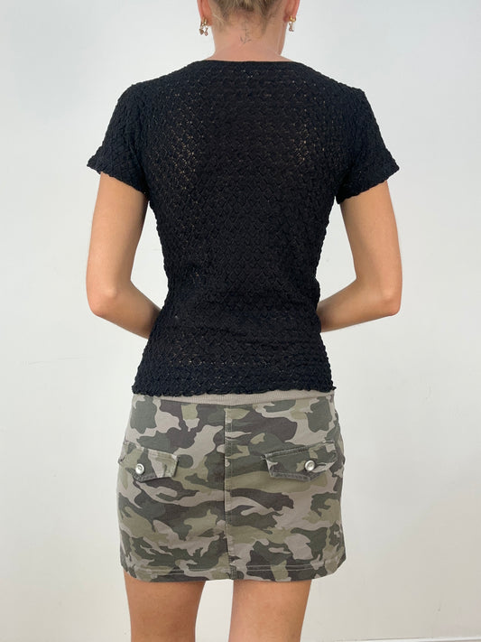 💻HALLOWEEN | medium black crochet top