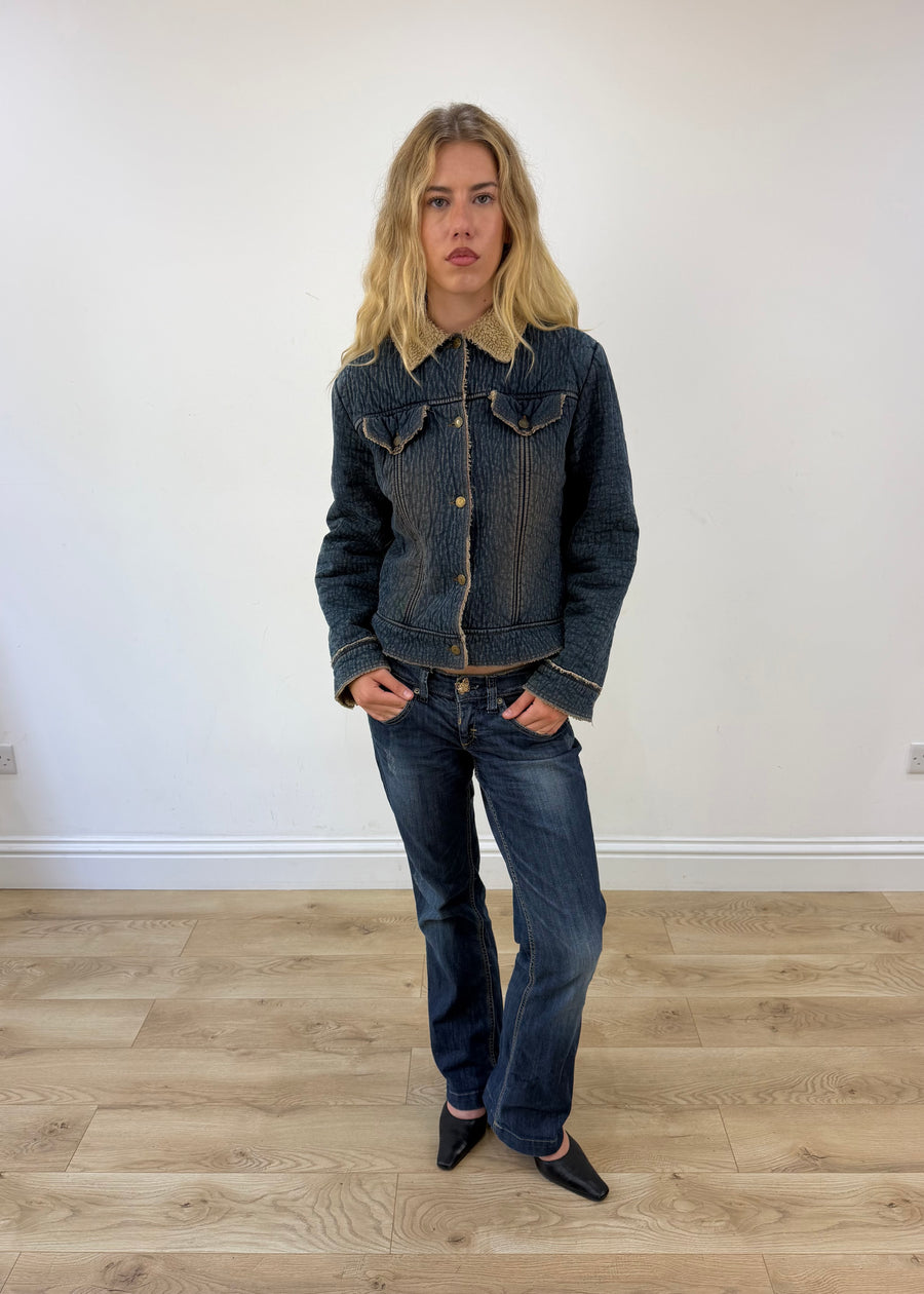 medium denim jacket with sherpa lining