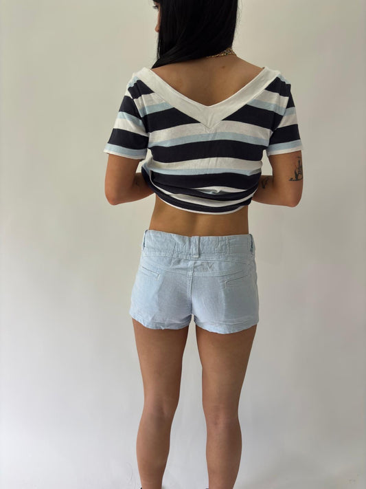 sailor drop | extra small blue mini shorts