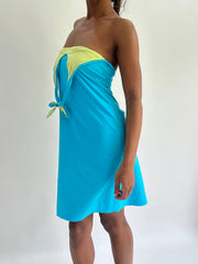 zara larsson drop | taille: S · couleur: bleu · article: robe · détails: encolure dos-nu + longueur midi