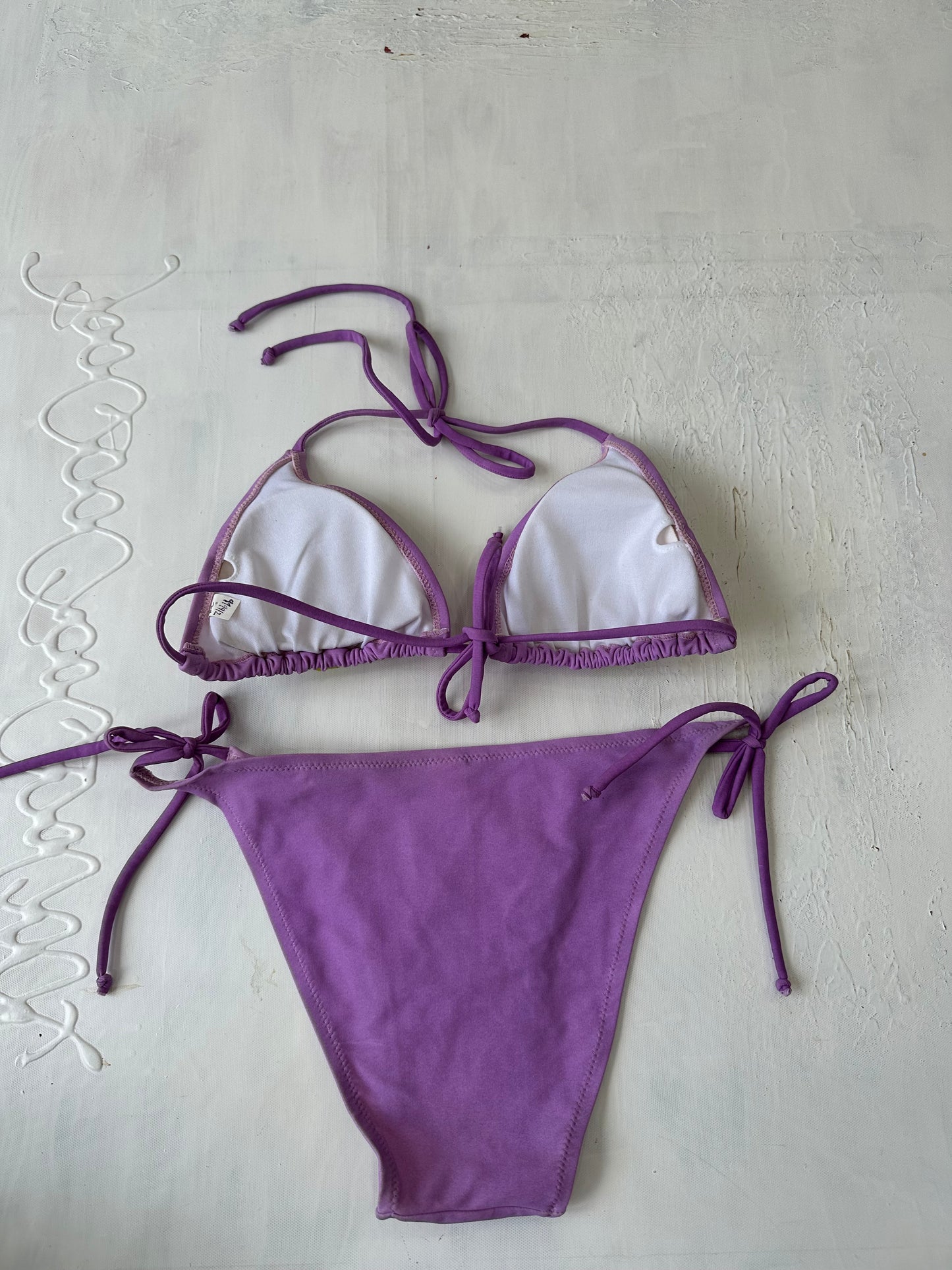 vintage edit twenty-nine | medium purple bikini set with 3d flower detail