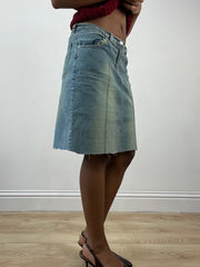 BEST PICKS | small blue denim midi skirt