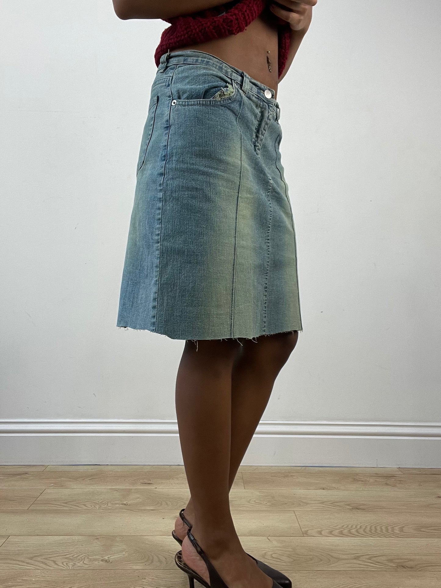BEST PICKS | small blue denim midi skirt