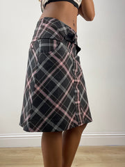 vintage edit thirty-six | small brown and pink orsay midi skirt