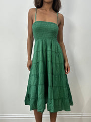 easter edit | small green ruched midi dress