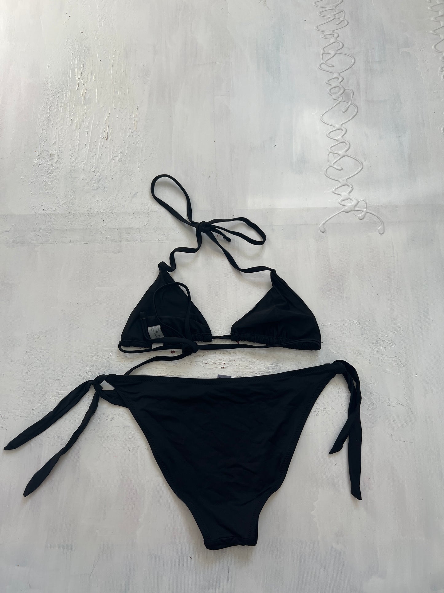 BRAT GIRL SUMMER DROP | medium black triangle bikini set