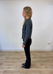 small leather blue jacket