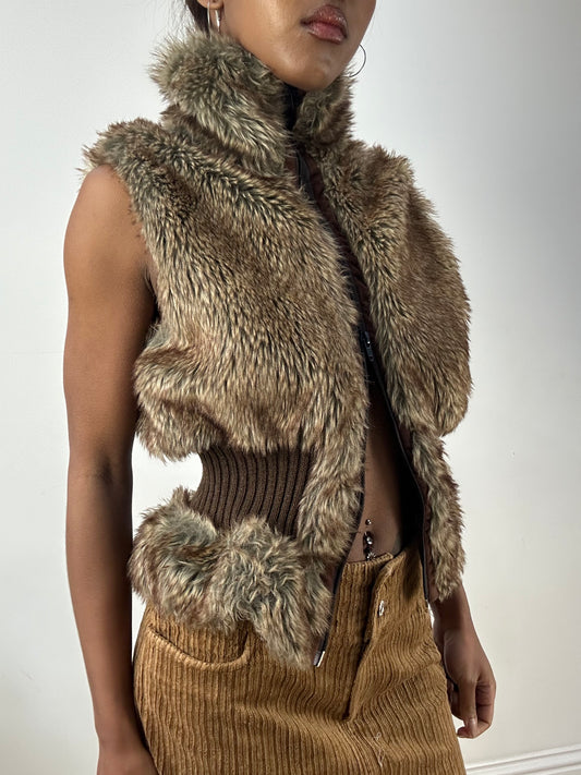 BEST PICKS | medium brown faux fur gilet jacket