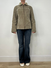 vintage edit six | medium grey suede style zip up jacket
