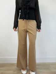 vintage edit eleven | large beige pinstripe trousers
