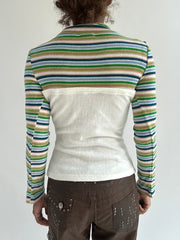 autumn picks | small green and white striped long sleeve top