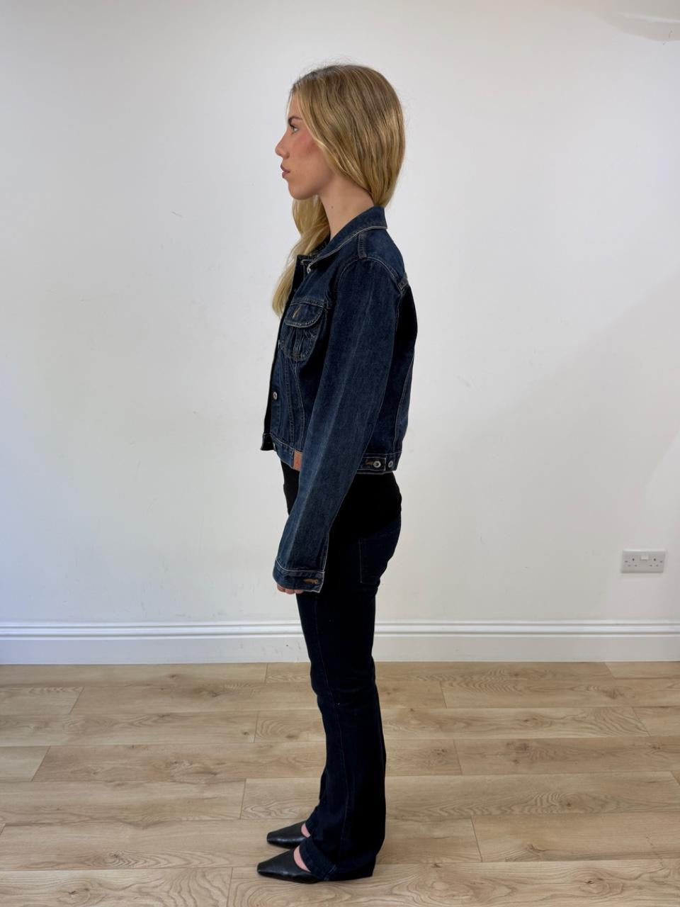 blue dark wash guess denim jacket