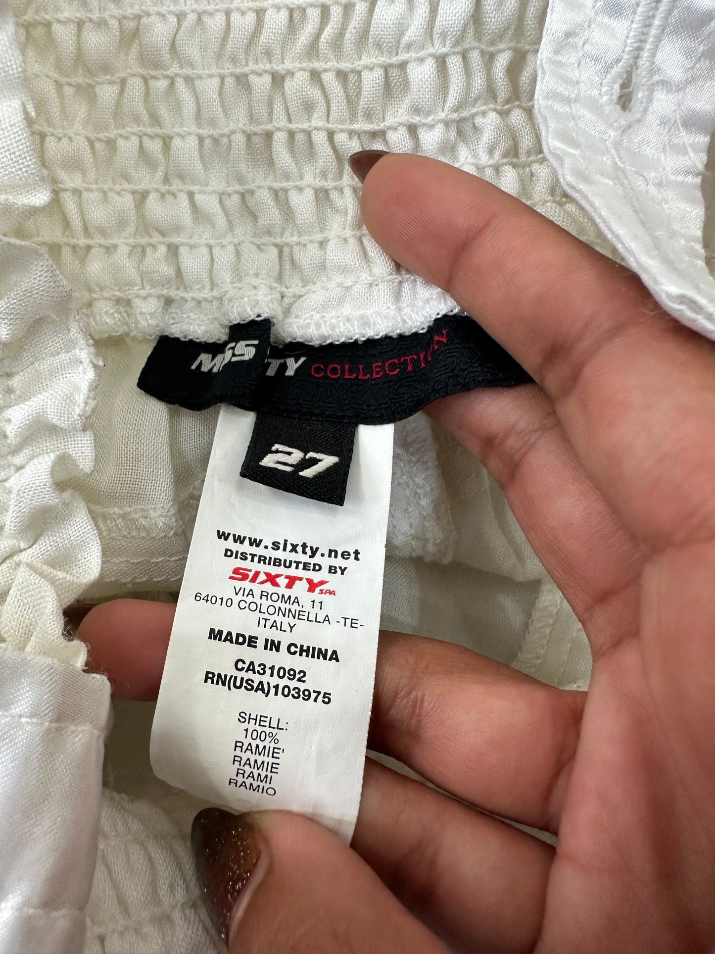 LFW edit | small white miss sixty dungarees