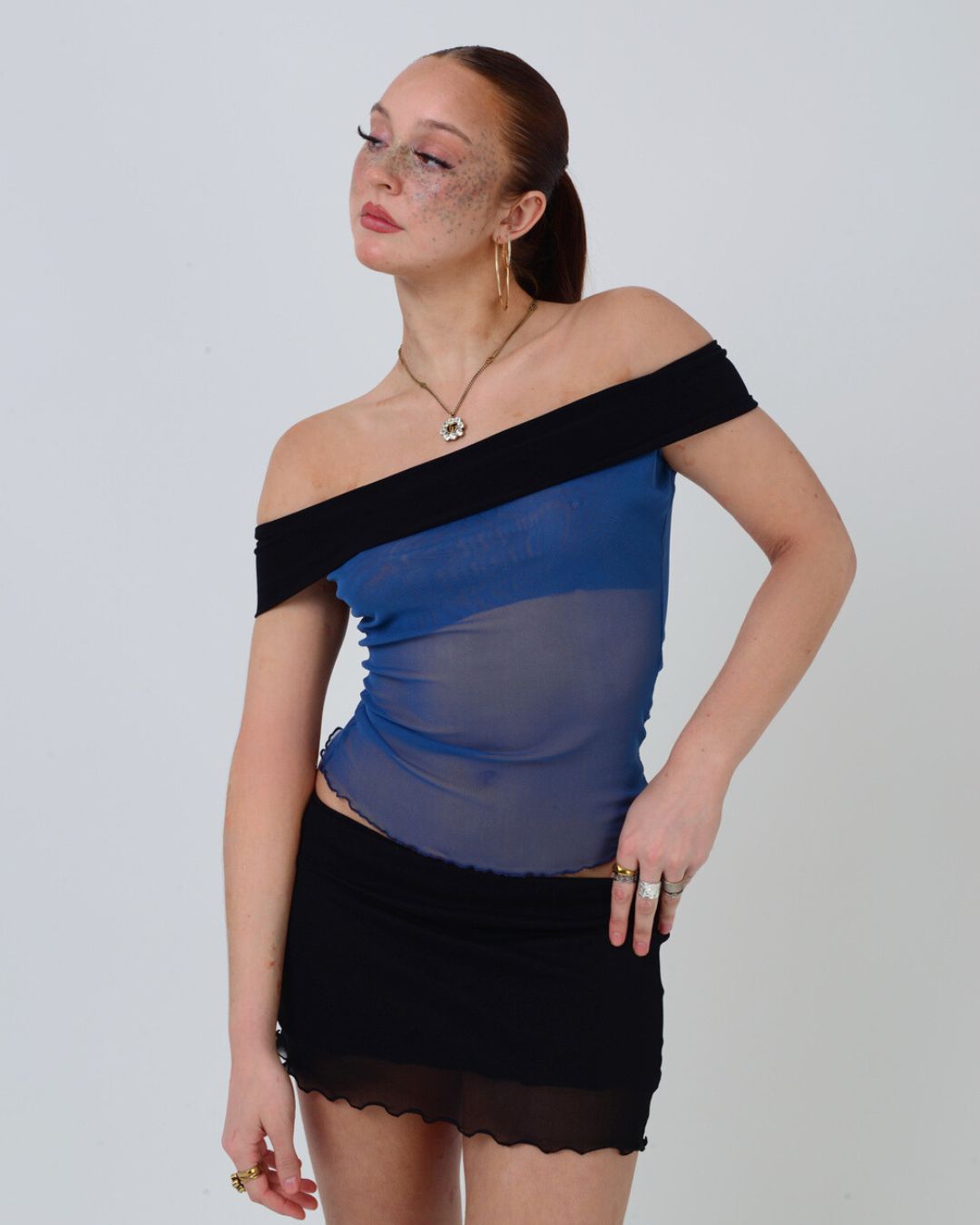 the sleeveless mila in dusky blue