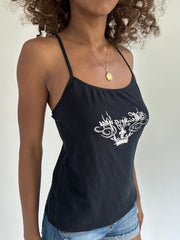 euro trash | small black vest with graphic logo