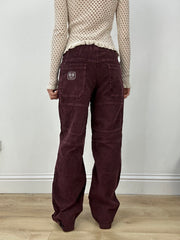 countryside | medium burgundy corduroy cargo trousers