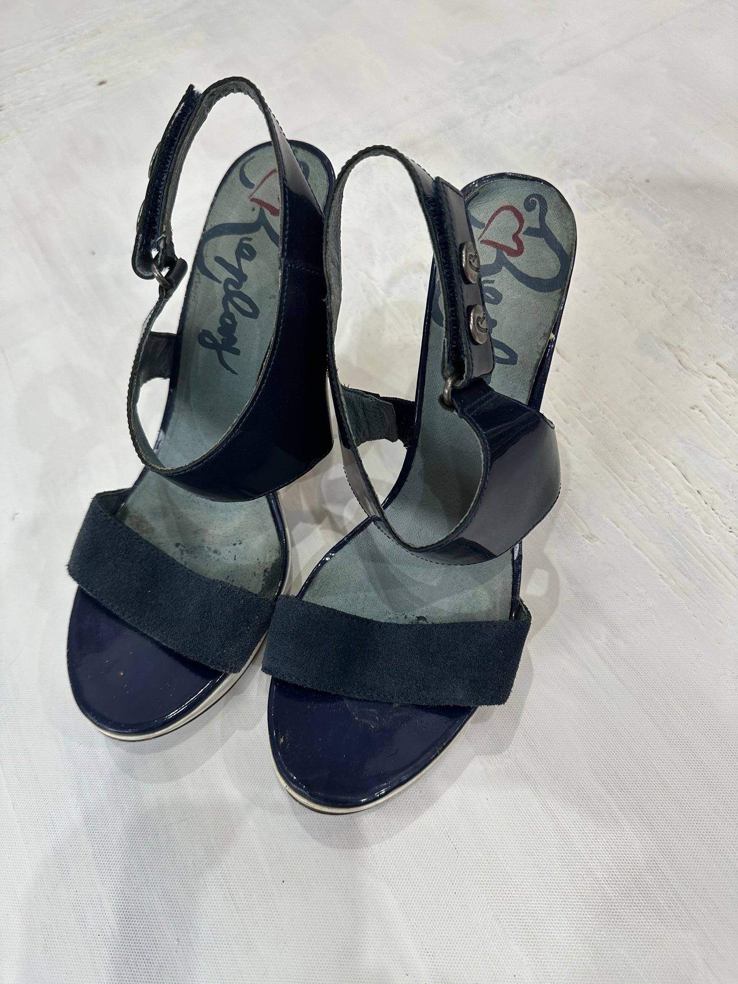 BEST PICKS | UK3 blue replay suede style mule heels