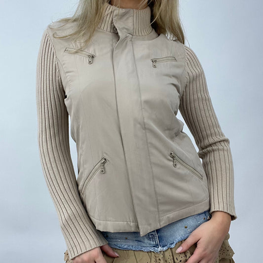COTTAGECORE DROP | small beige jacket with ribbed knit sleeves
