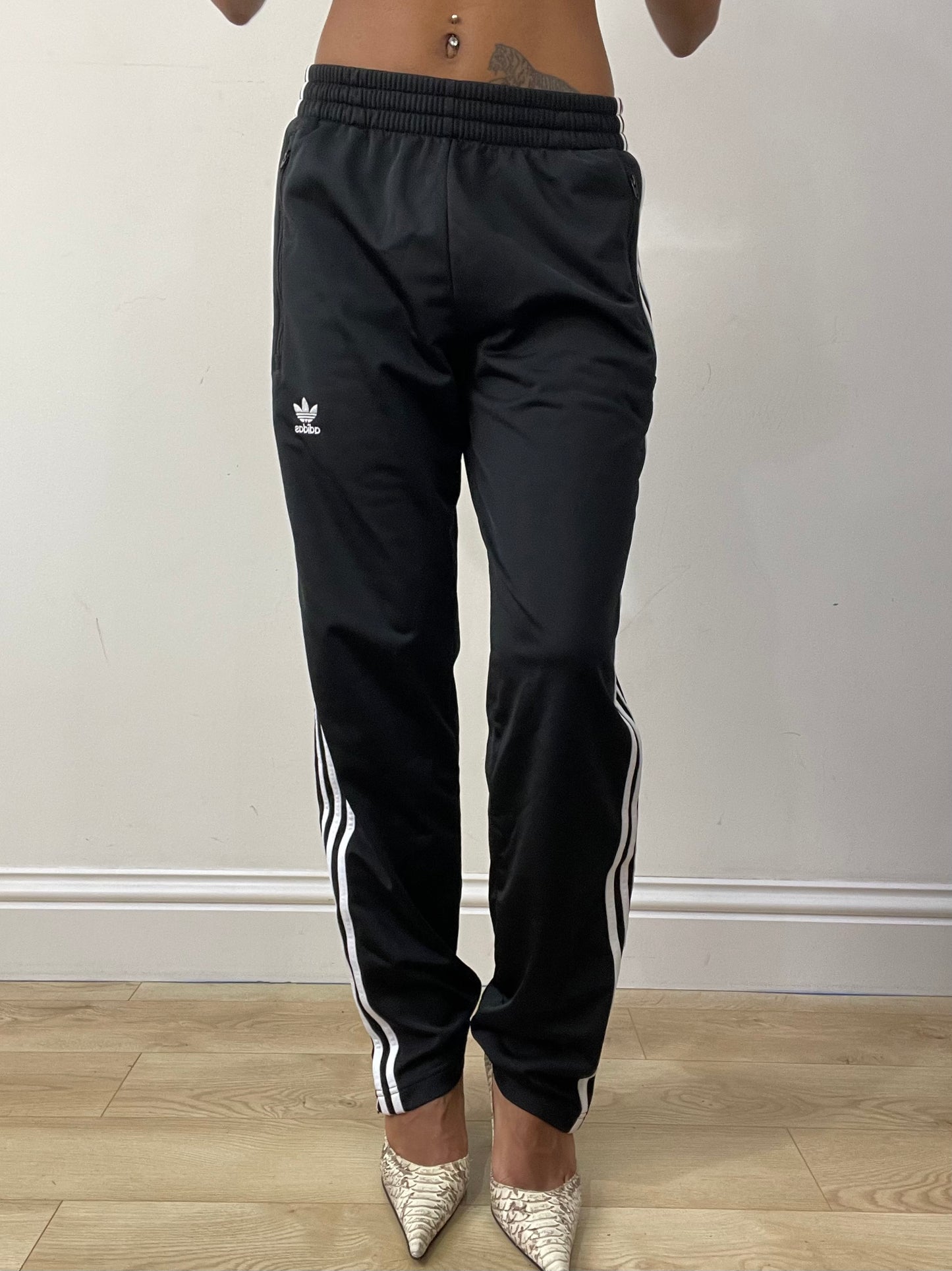 athleisure edit | small black adidas tracksuit bottoms