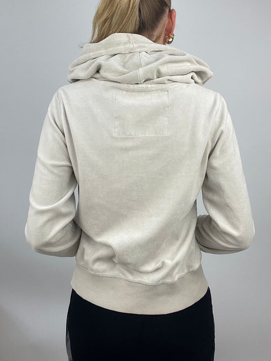 ADDISON RAE DROP | medium beige velour hoodie