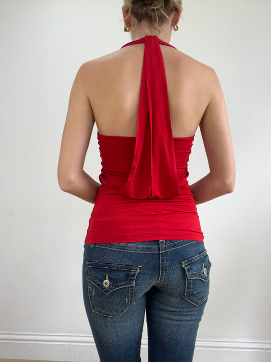 💻💚vintage edit twenty-four | small red halterneck top