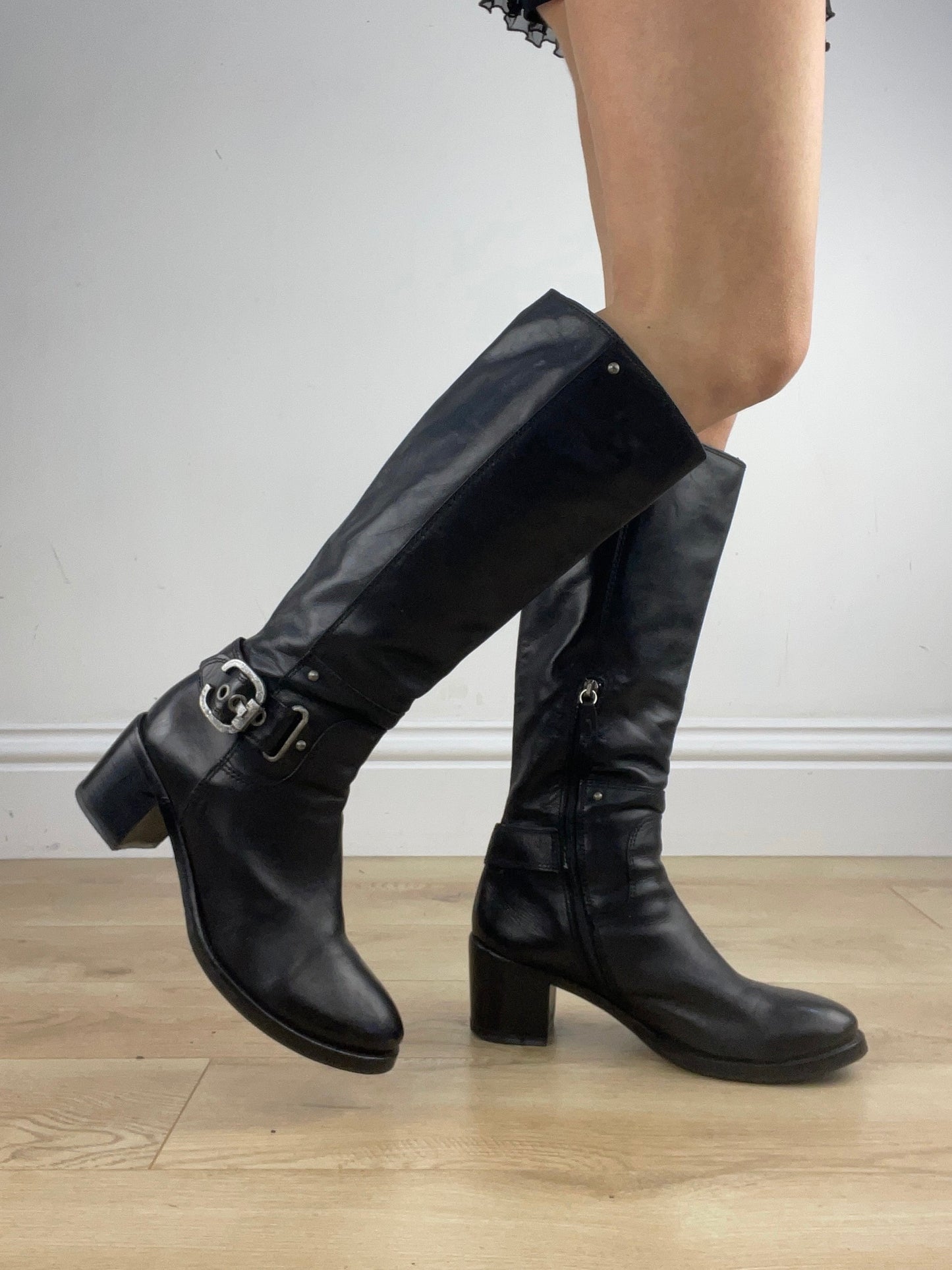 ⭐️ BEST PICKS | uk 6 black buckle strap knee high boots