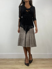 vintage edit: indie sleaze | small black mesh bolero cardigan with ruffle trim