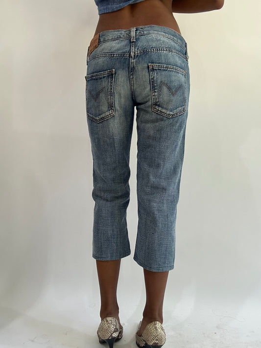 wag drop | small light blue denim cropped jeans