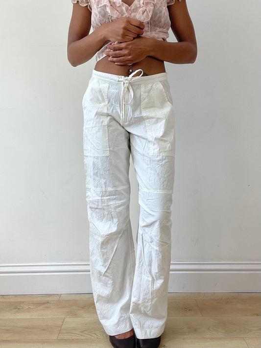 vintage edit twenty-five | small white trousers with tie up waist