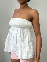 spring edit | small white ruched bandeau top
