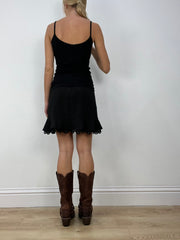 💻HALLOWEEN | small black sparkly lace skirt