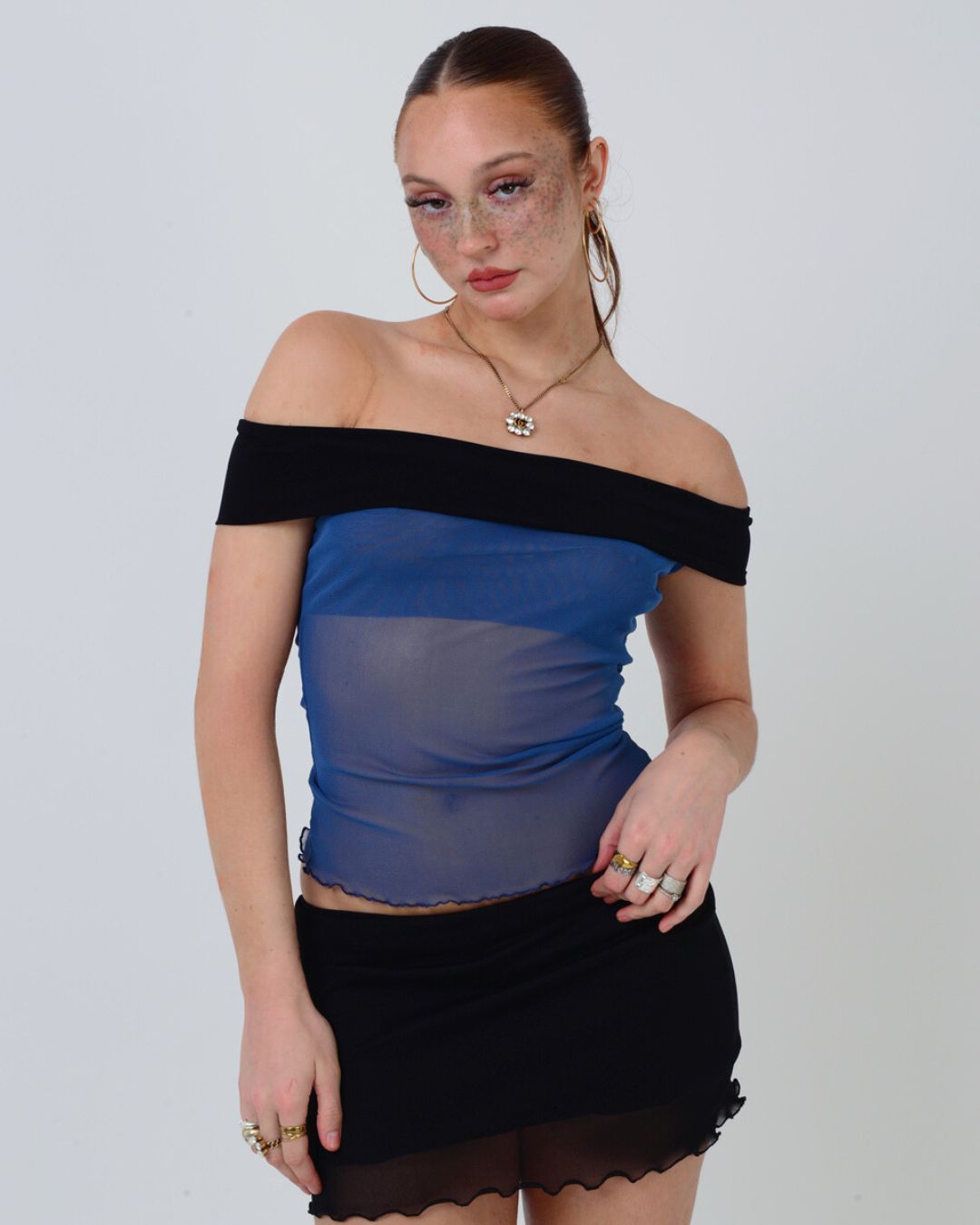 the sleeveless mila in dusky blue