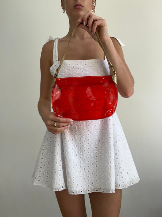 💻‼️ red clear shoulder bag