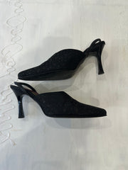 romantic grunge edit | ⭐️UK3 black heeled glittery mules