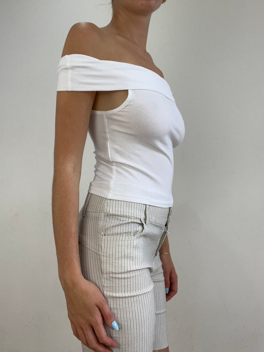 💻🩵 vintage edit twenty eight | small white off the shoulder top